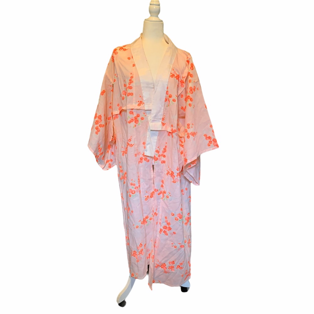 Handmade Floral Pink Japanese Style Kimono